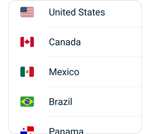 IPvanish connect step 2, choose VPN server location